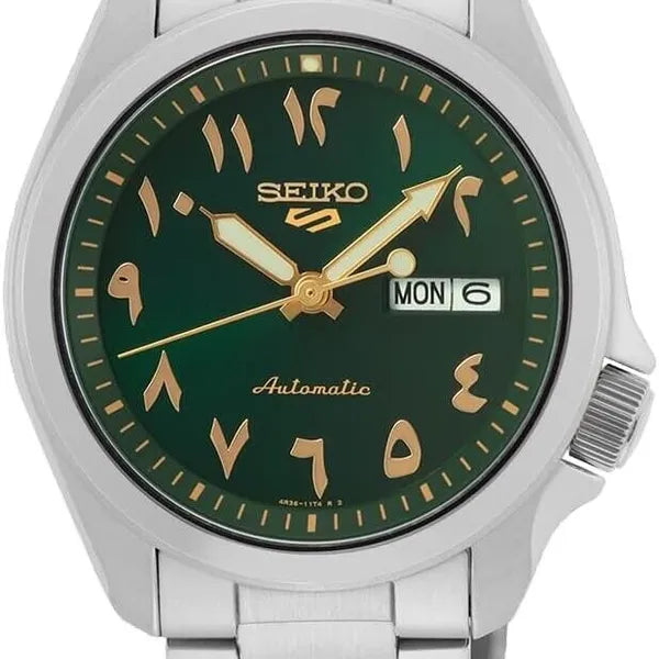 Seiko 5 Sports SRPH49K1 Automatic Arabic Green Dial 40mm Stainless Steel Men's Watch