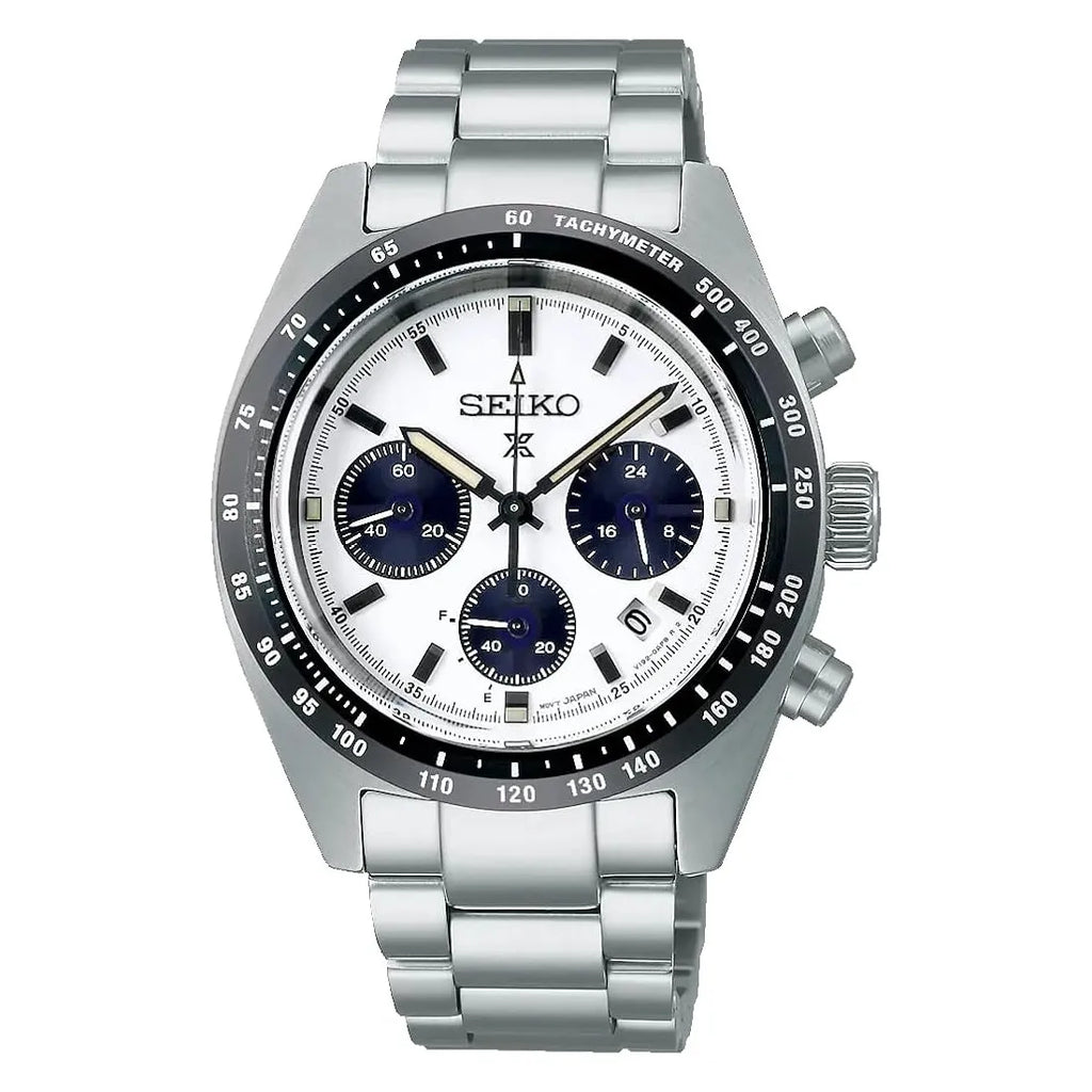 Seiko Prospex SBDL085 (SSC813P1) "Panda" Speedtimer Solar Chronograph White Dial 39mm Stainless Steel Men's Watch