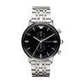 Emporio Armani Gianni AR0389 Men's Chronograph Black Dial Stainless Steel Watch