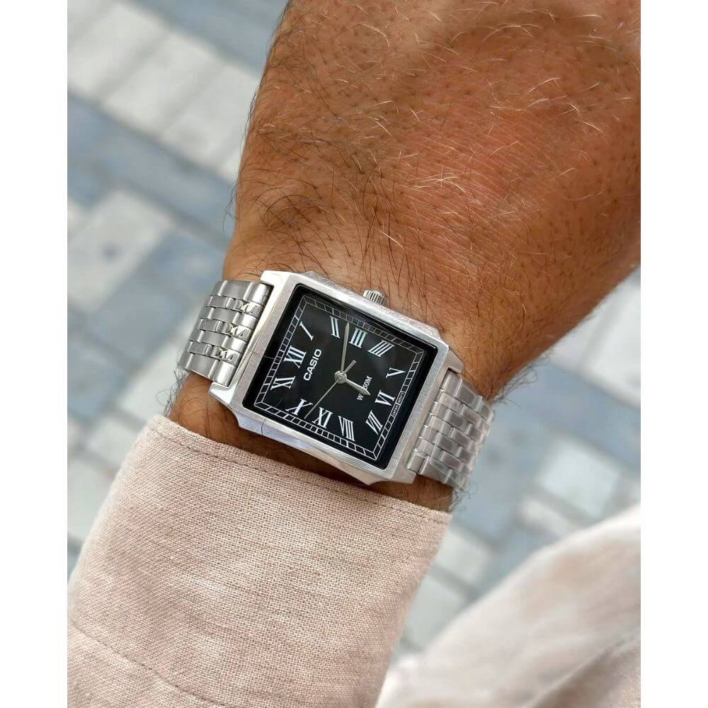Casio Analog-Digital Vintage AQ-240E-3ADF Green Dial Stainless Steel Watch