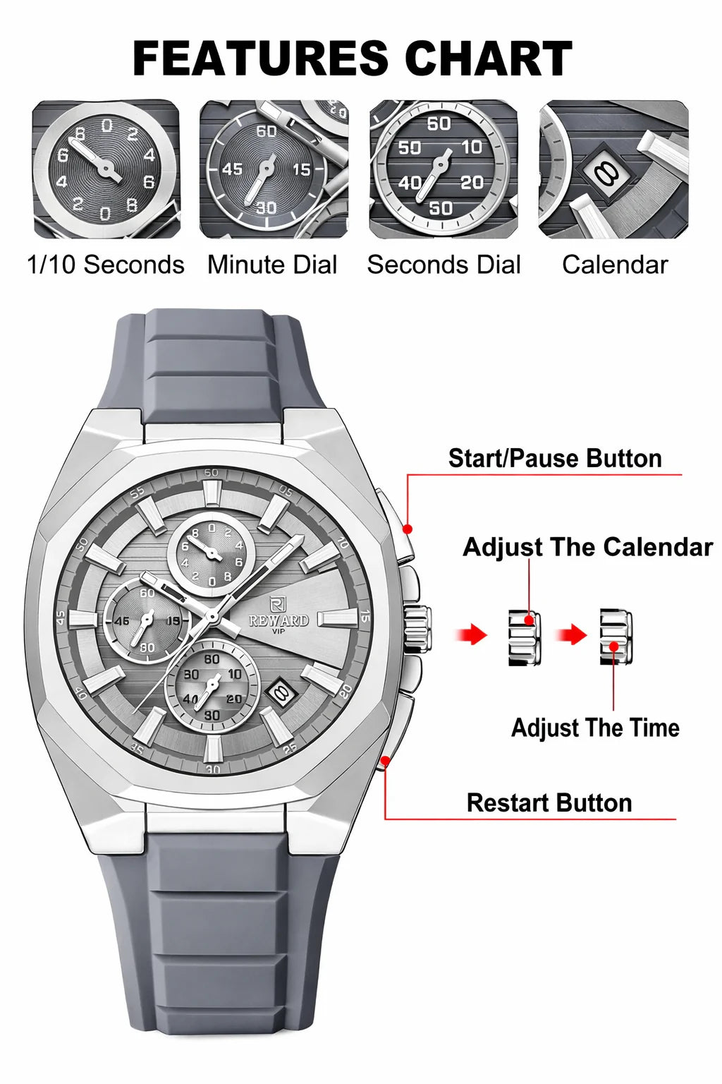 Reward Watch – Classic Silver Dial (RD833152M)