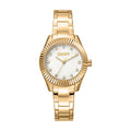 DKNY Chambers Glitz Women's 30mm Silver Dial Gold-Tone Stainless Steel Bracelet Watch