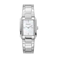 DKNY Evening Women's 23x30mm White Mother-of-Pearl Dial Silver Stainless Steel Crystal Bracelet Watch