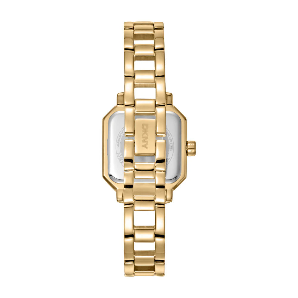 DKNY Urban Women's 27x27mm Champagne Dial Gold-Tone Stainless Steel Bracelet Watch