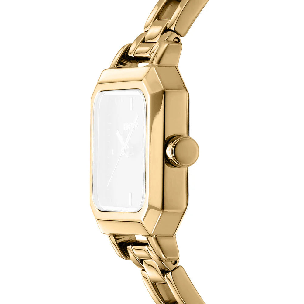 DKNY Urban Women's 27x27mm Champagne Dial Gold-Tone Stainless Steel Bracelet Watch