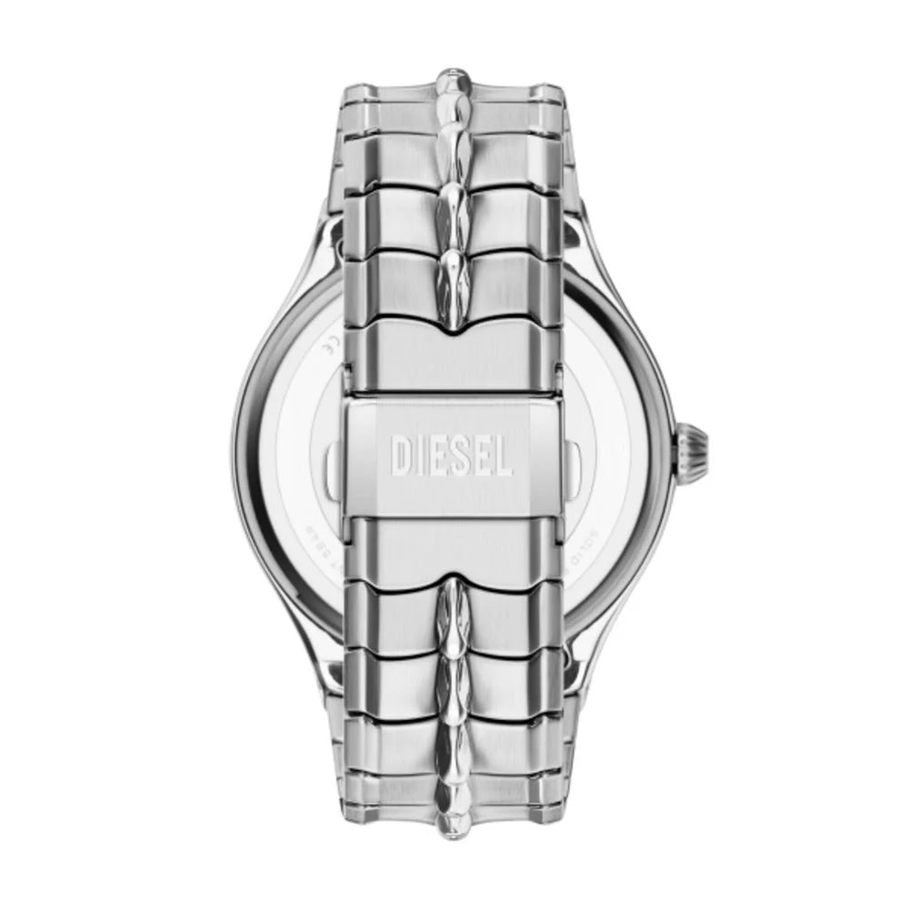 Diesel Vert Men's 45mm Gold-Tone Sunray Dial Silver Stainless Steel Three-Hand Date Bracelet Watch