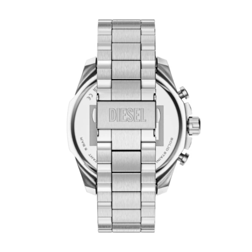 Diesel Mega Chief Slim Men's 48mm Gold-Tone Sunray Dial Silver Stainless Steel Chronograph Bracelet Watch