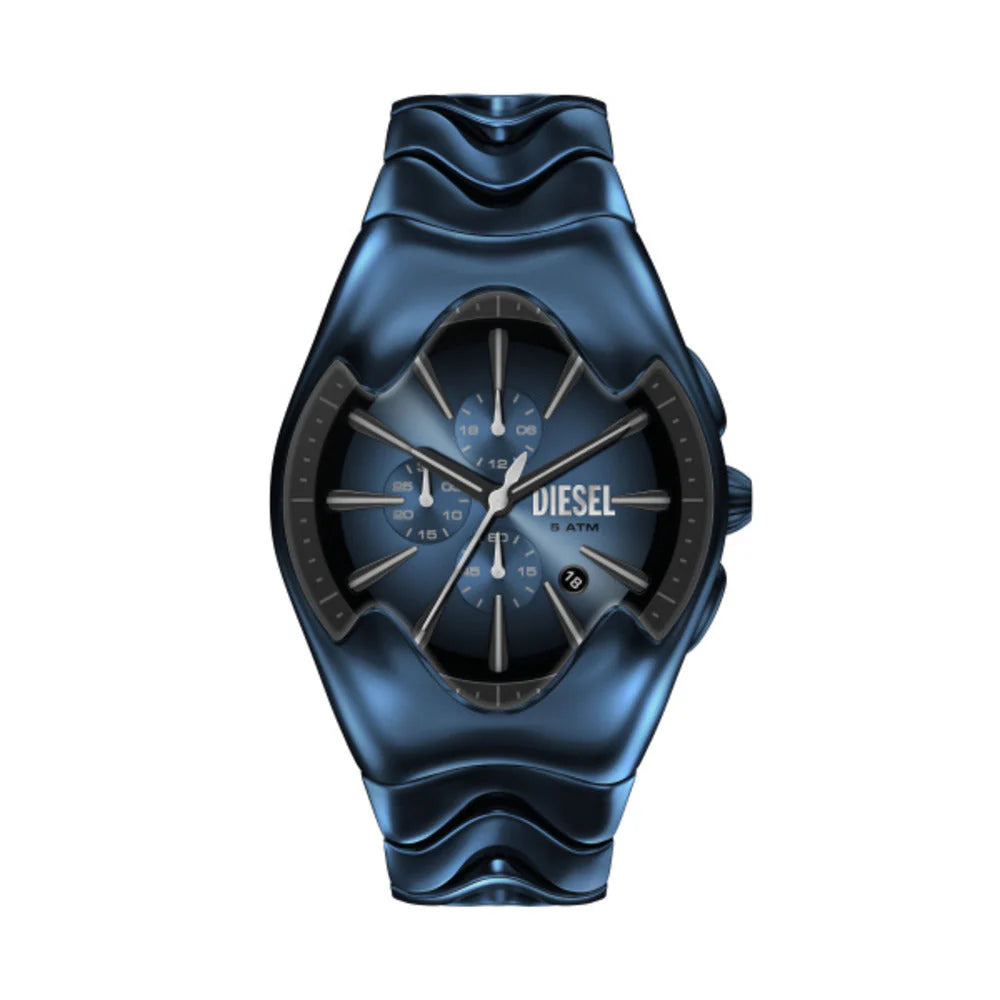 Diesel Mercurial Men's 45mm Blue Gradient Sunray Dial Blue Stainless Steel Chronograph Bracelet Watch