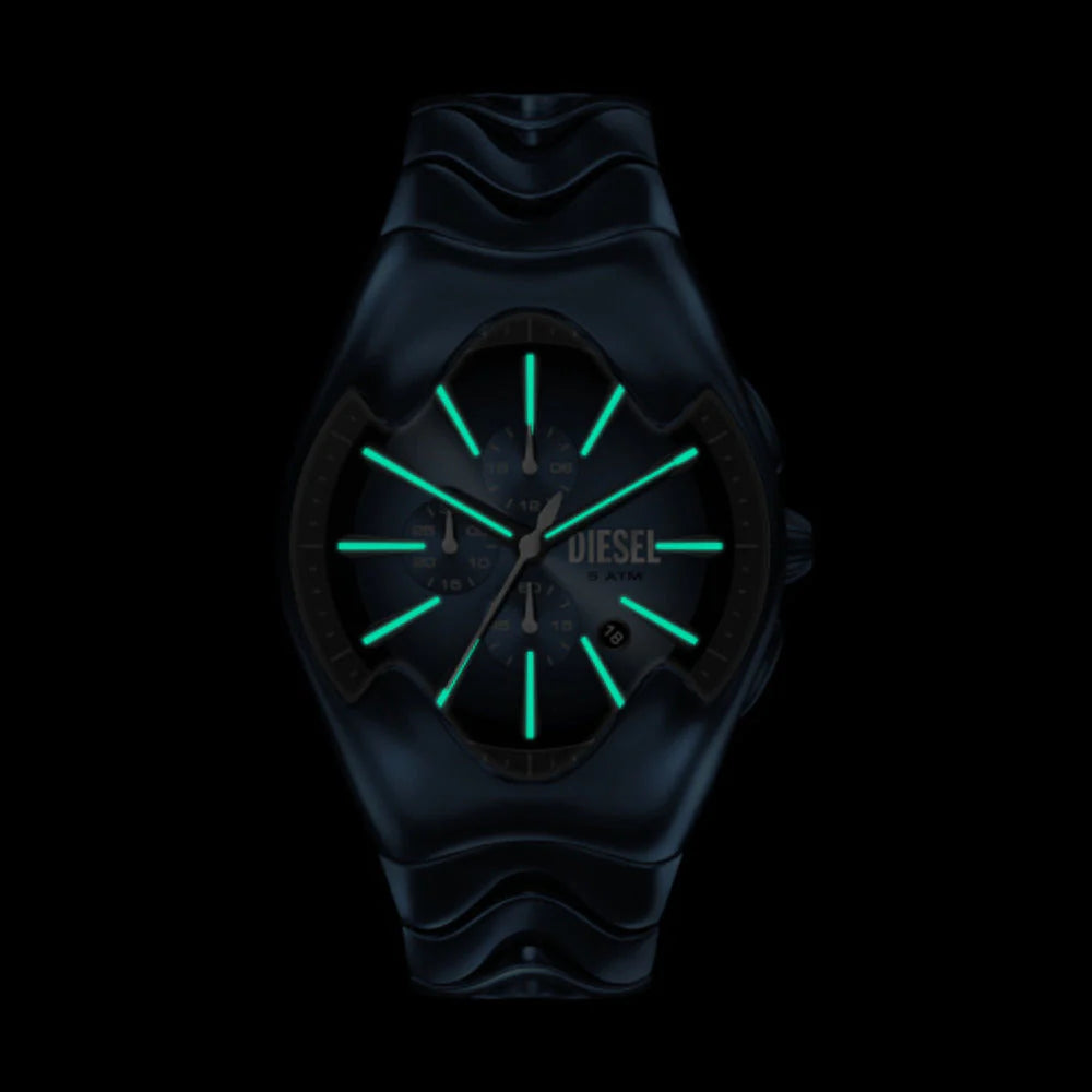 Diesel Mercurial Men's 45mm Blue Gradient Sunray Dial Blue Stainless Steel Chronograph Bracelet Watch