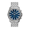Diesel Stinger Men's 46mm Blue Sunray Dial Silver Stainless Steel Chronograph Bracelet Watch