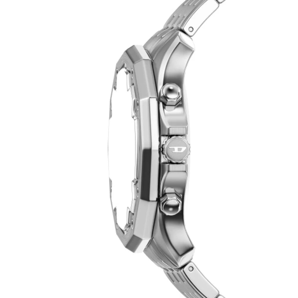 Diesel Stinger Men's 46mm Blue Sunray Dial Silver Stainless Steel Chronograph Bracelet Watch