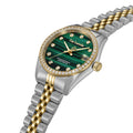 Guy Laroche Women's 32mm Green Malachite Dial Two-Tone Stainless Steel Crystal Bezel Bracelet Watch