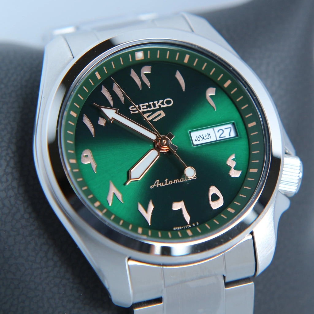 Seiko 5 Sports SRPH49K1 Automatic Arabic Green Dial 40mm Stainless Steel Men's Watch