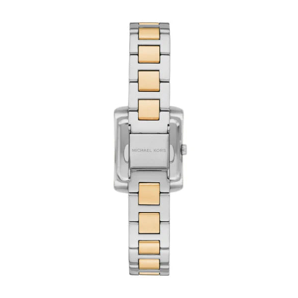 Michael Kors Emery Women's Two-Tone Stainless Steel Bracelet Watch with Crystal Pavé Bezel & White Mother-of-Pearl Dial