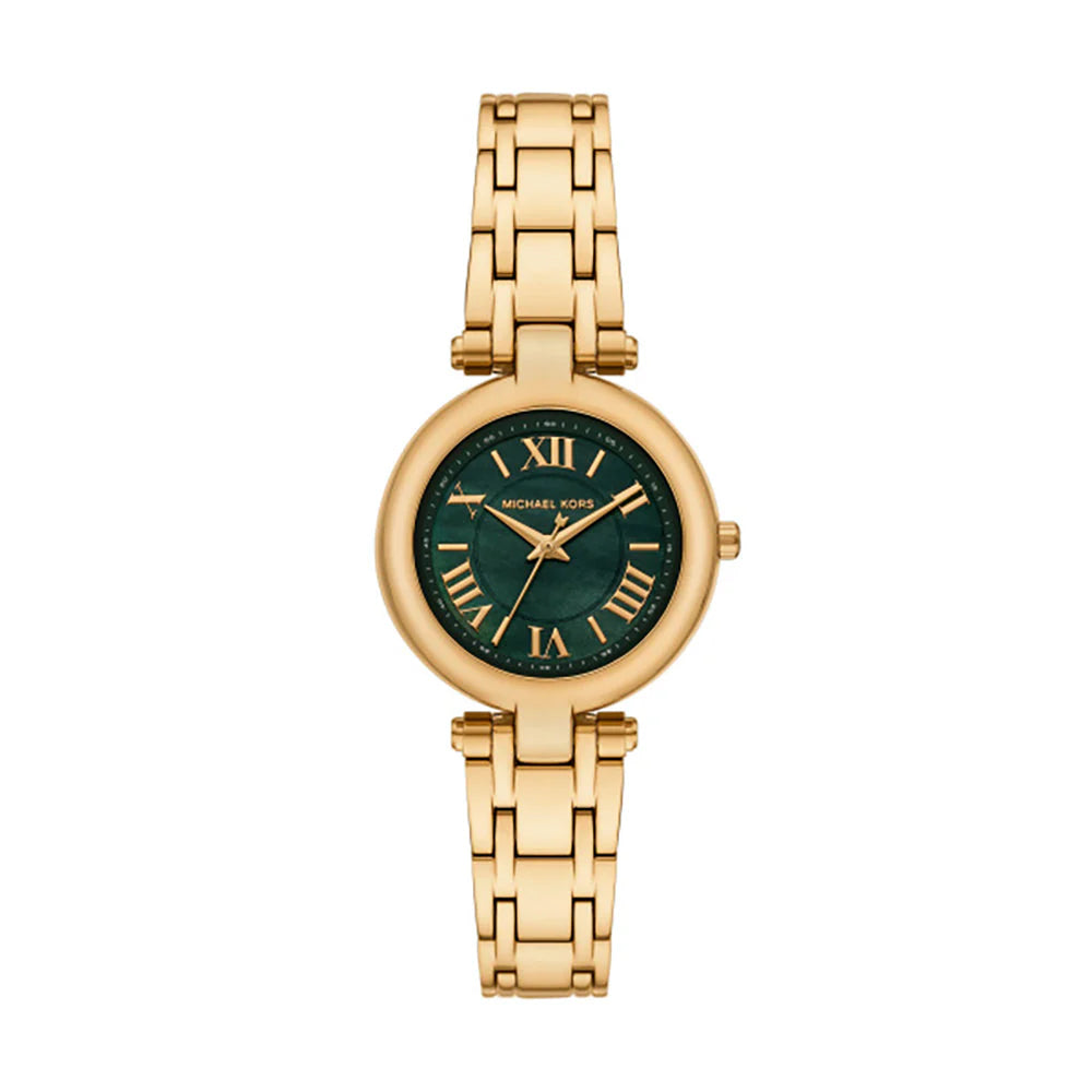 Michael Kors Laney Women's 30mm Green Glossy Dial Gold-Tone Stainless Steel Bracelet Watch