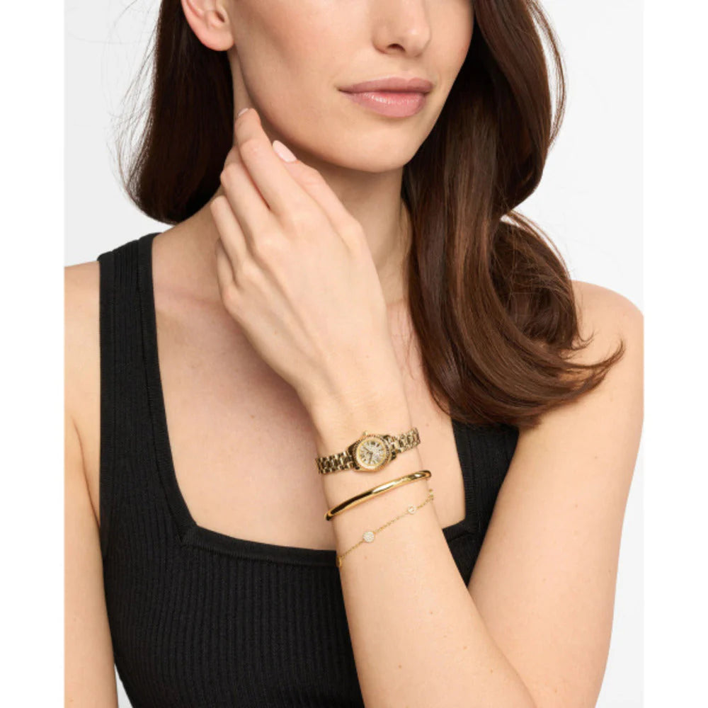 Michael Kors Lexington Women's 19mm Pavé Dial Gold-Tone Stainless Steel Bracelet Watch & Jewelry Set