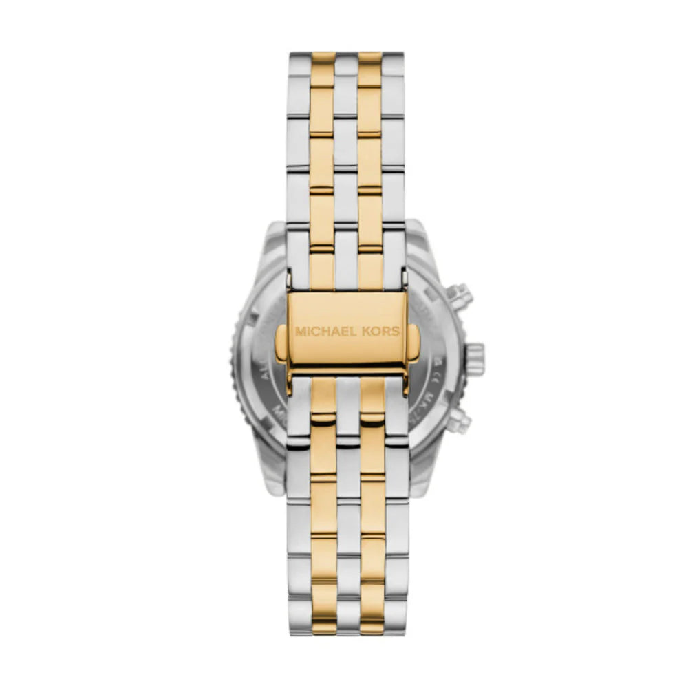 Michael Kors Ritz Women's 35mm White Sunray Dial Two-Tone Stainless Steel Chronograph Bracelet Watch
