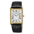 Seiko Conceptual "Seiko Tank" SWR104P1 Rectangular White Dial 27.2mm Gold-Tone Leather Strap Men's Watch