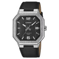 Casio Standard "Octagonal Sport" MTP-B195L-1AVDF Black Dial 38mm Leather Strap Men's Watch