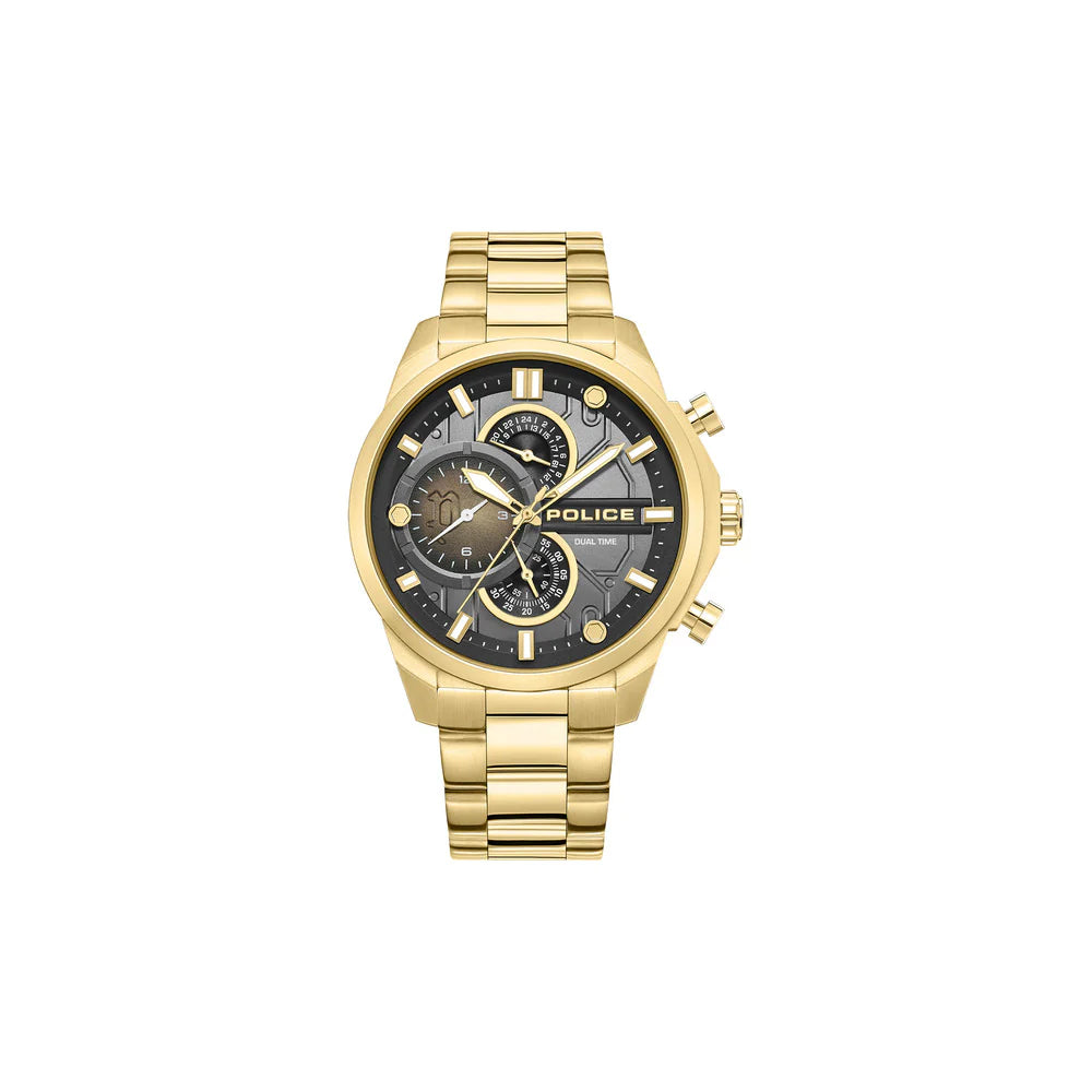 Police Reactor PEWGK0039208 Men's Gold-Tone Chronograph Stainless Steel Watch