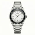 Torri TOR192 Men's Diver-Style White Dial Black Bezel Sapphire Crystal Stainless Steel Watch