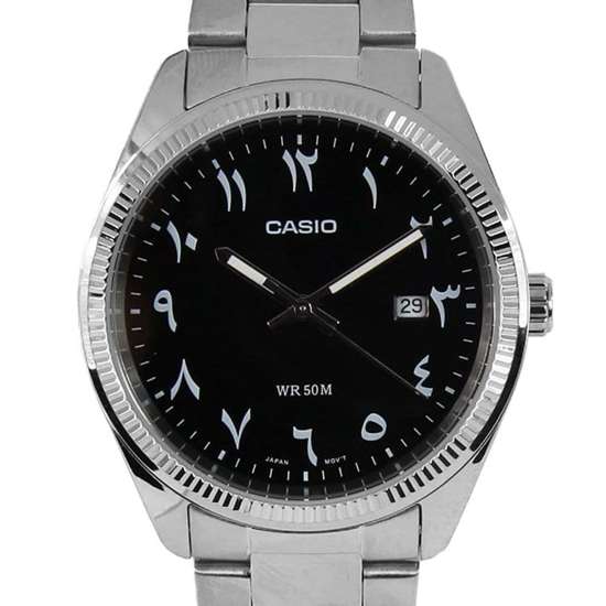 Casio Rare Classic MTP-1302D-1B3 Analog Black Arabic Dial Stainless Steel Men's Watch