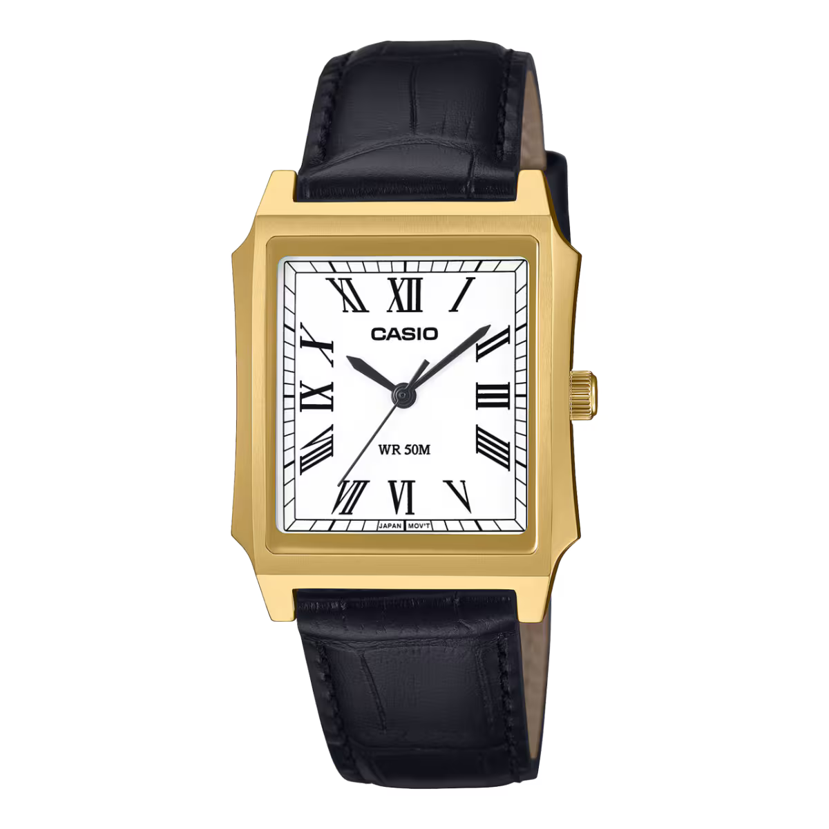 Casio Collection Analog MTP-B190GL-7BVDF White Dial Leather Strap Men's Watch