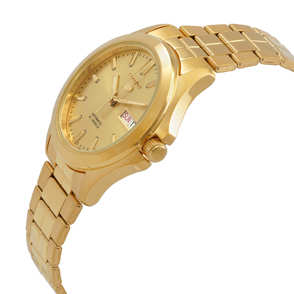 Seiko 5 SNKK98K1 Automatic 21 Jewels Gold Dial Gold-Tone Stainless Steel Men's Watch